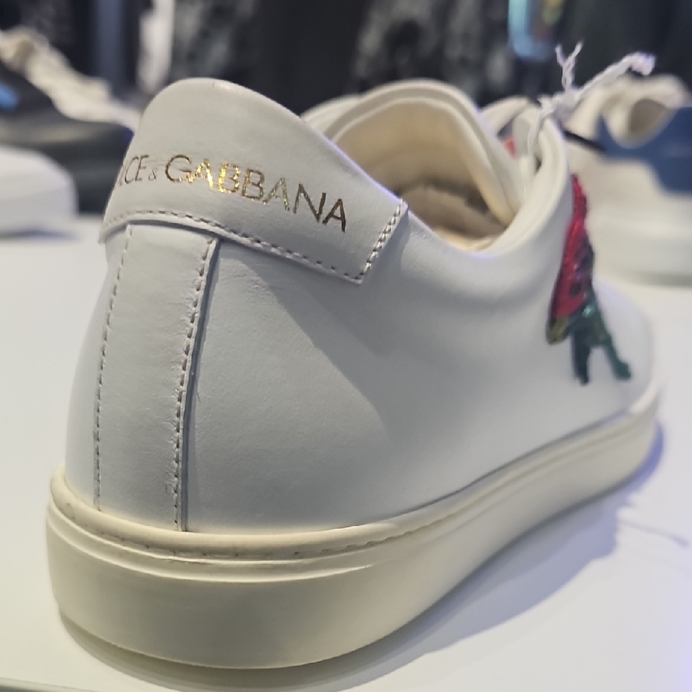 Dolce & Gabbana White Sneakers with Floral Design